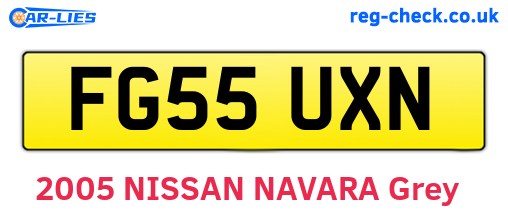 FG55UXN are the vehicle registration plates.