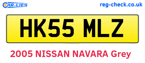 HK55MLZ are the vehicle registration plates.