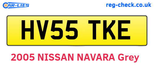 HV55TKE are the vehicle registration plates.