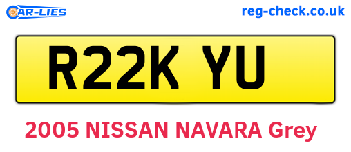 R22KYU are the vehicle registration plates.