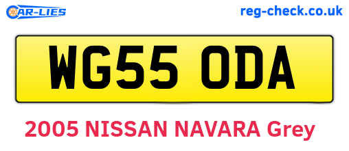 WG55ODA are the vehicle registration plates.