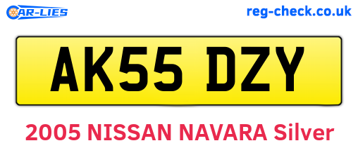 AK55DZY are the vehicle registration plates.