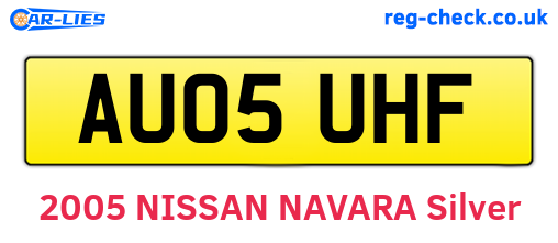 AU05UHF are the vehicle registration plates.