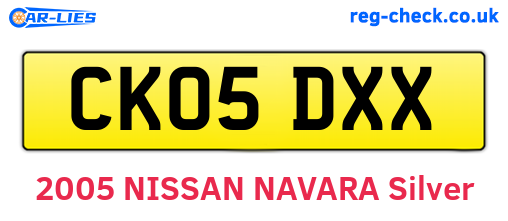 CK05DXX are the vehicle registration plates.