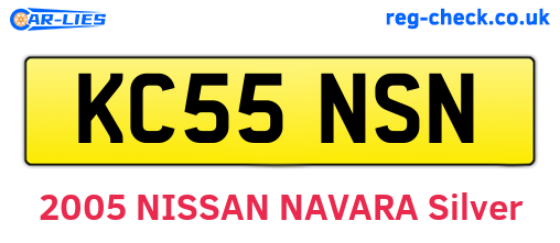 KC55NSN are the vehicle registration plates.