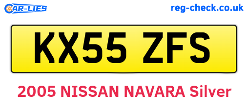 KX55ZFS are the vehicle registration plates.