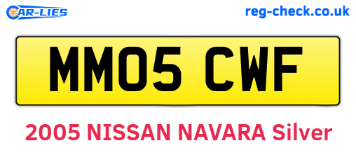 MM05CWF are the vehicle registration plates.