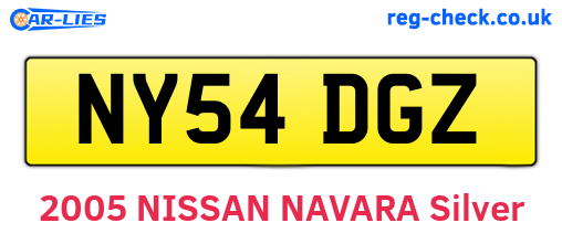 NY54DGZ are the vehicle registration plates.