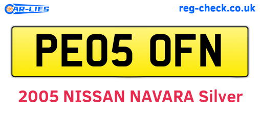 PE05OFN are the vehicle registration plates.