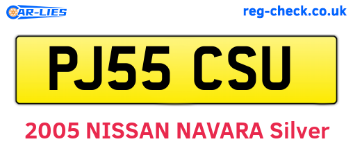 PJ55CSU are the vehicle registration plates.