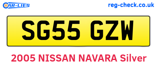 SG55GZW are the vehicle registration plates.