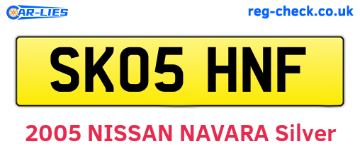 SK05HNF are the vehicle registration plates.