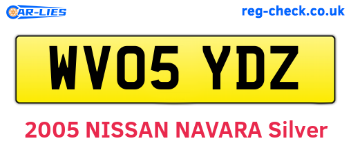 WV05YDZ are the vehicle registration plates.