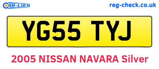 YG55TYJ are the vehicle registration plates.