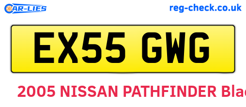 EX55GWG are the vehicle registration plates.