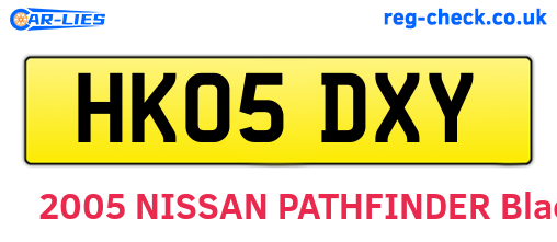 HK05DXY are the vehicle registration plates.
