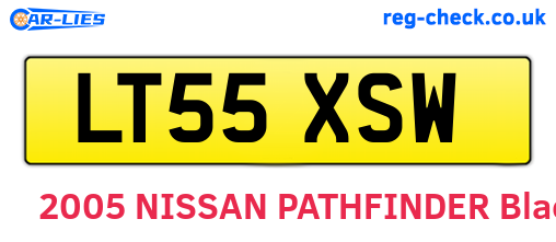 LT55XSW are the vehicle registration plates.
