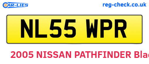 NL55WPR are the vehicle registration plates.
