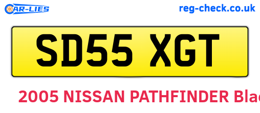 SD55XGT are the vehicle registration plates.
