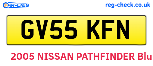 GV55KFN are the vehicle registration plates.
