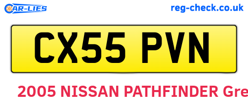 CX55PVN are the vehicle registration plates.