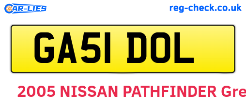 GA51DOL are the vehicle registration plates.