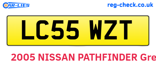 LC55WZT are the vehicle registration plates.
