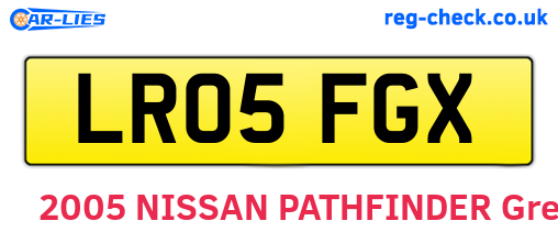 LR05FGX are the vehicle registration plates.