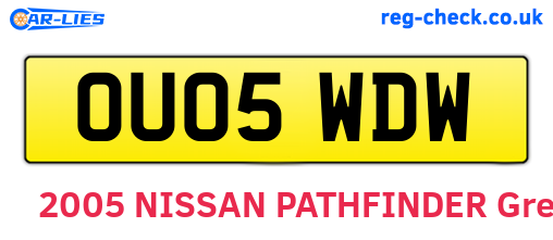 OU05WDW are the vehicle registration plates.