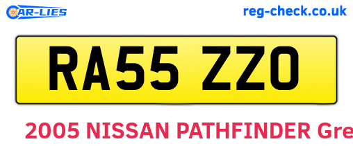 RA55ZZO are the vehicle registration plates.