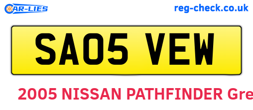 SA05VEW are the vehicle registration plates.