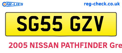 SG55GZV are the vehicle registration plates.