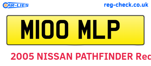 M100MLP are the vehicle registration plates.