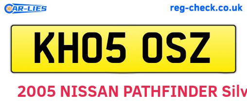 KH05OSZ are the vehicle registration plates.