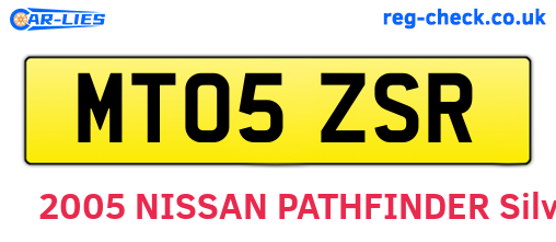 MT05ZSR are the vehicle registration plates.