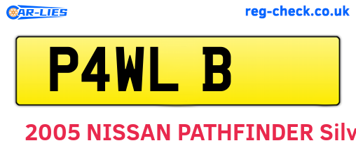 P4WLB are the vehicle registration plates.