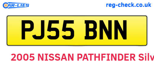 PJ55BNN are the vehicle registration plates.