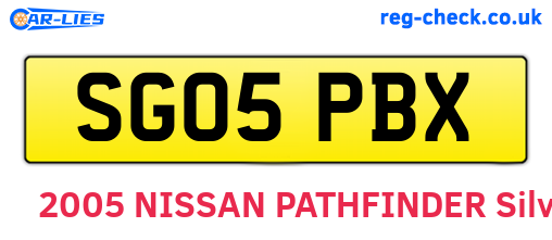 SG05PBX are the vehicle registration plates.