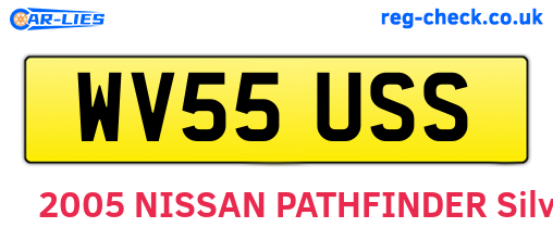 WV55USS are the vehicle registration plates.