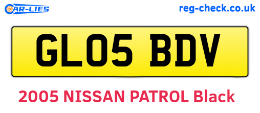 GL05BDV are the vehicle registration plates.