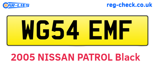 WG54EMF are the vehicle registration plates.