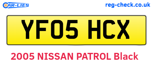 YF05HCX are the vehicle registration plates.