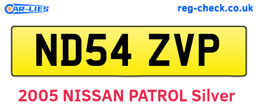 ND54ZVP are the vehicle registration plates.
