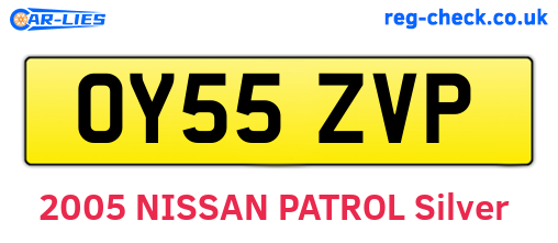 OY55ZVP are the vehicle registration plates.