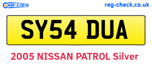 SY54DUA are the vehicle registration plates.