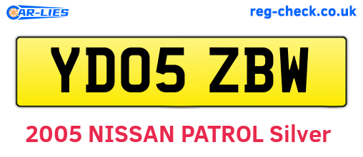 YD05ZBW are the vehicle registration plates.