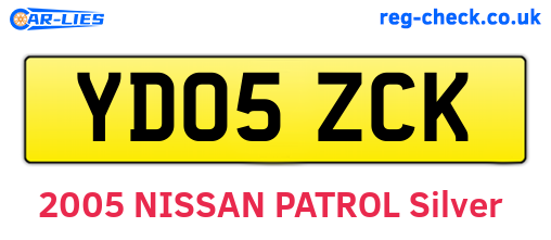 YD05ZCK are the vehicle registration plates.