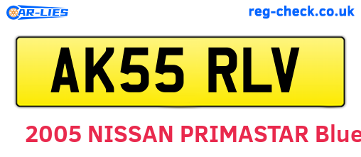 AK55RLV are the vehicle registration plates.