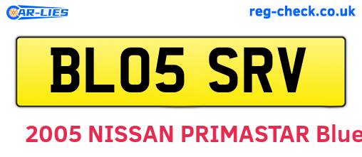 BL05SRV are the vehicle registration plates.