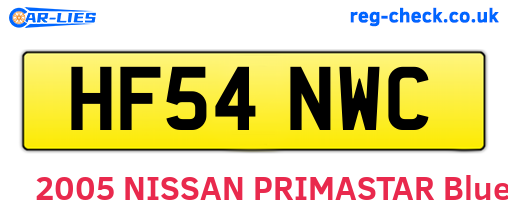 HF54NWC are the vehicle registration plates.